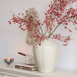 Cream Textured Vase – Simple Home Decor